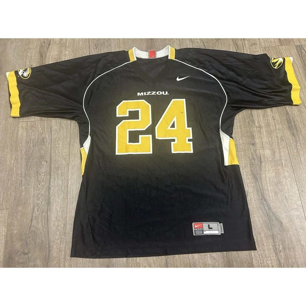 Missouri Tigers Mizzou #24 Nike Team Authentic Football Jersey Black Size Large